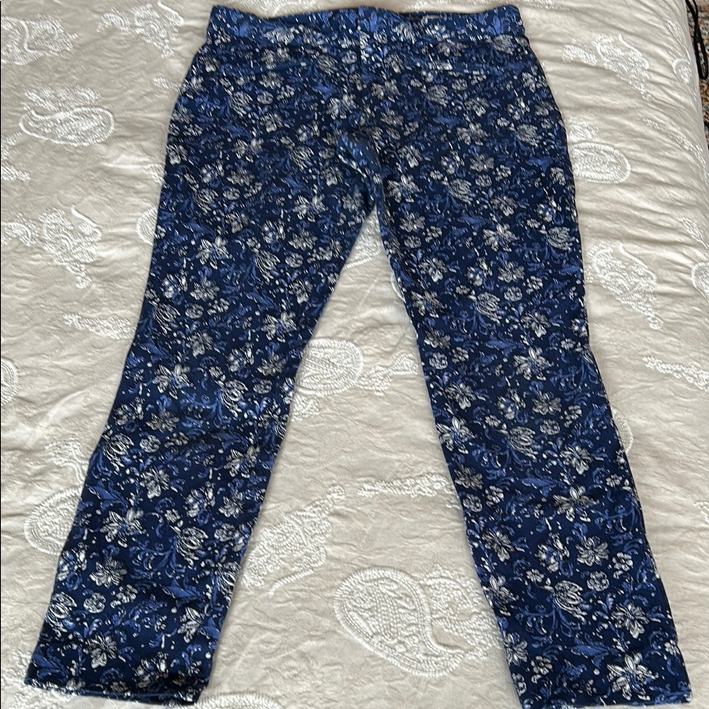 GAP Blue Straight Leg Jeans with Floral Print